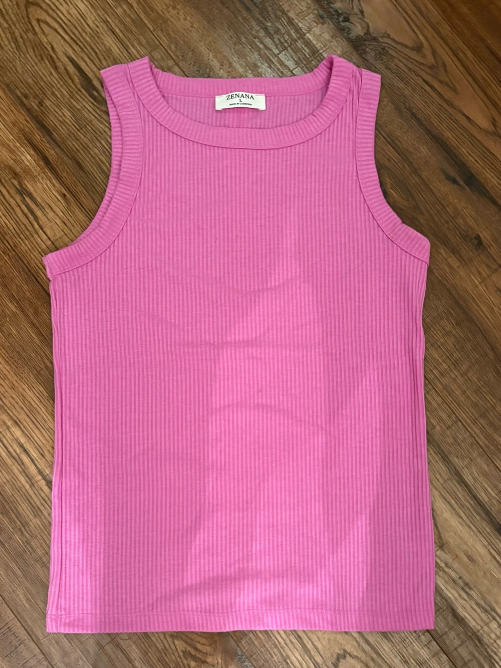 Zenana Purple Ribbed Tank Top Size L